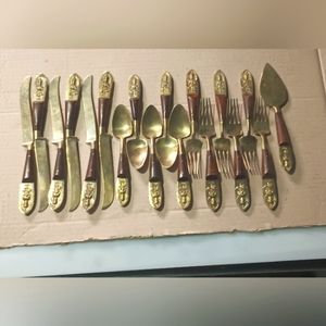 Siam (Thailand) Brass/rosewood flatware